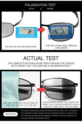 FEISEDY Classic Polarized Photochromic Sunglasses 58mm (2.32 inches) | Adapts to Light, Protects Eyes thumbnail 6