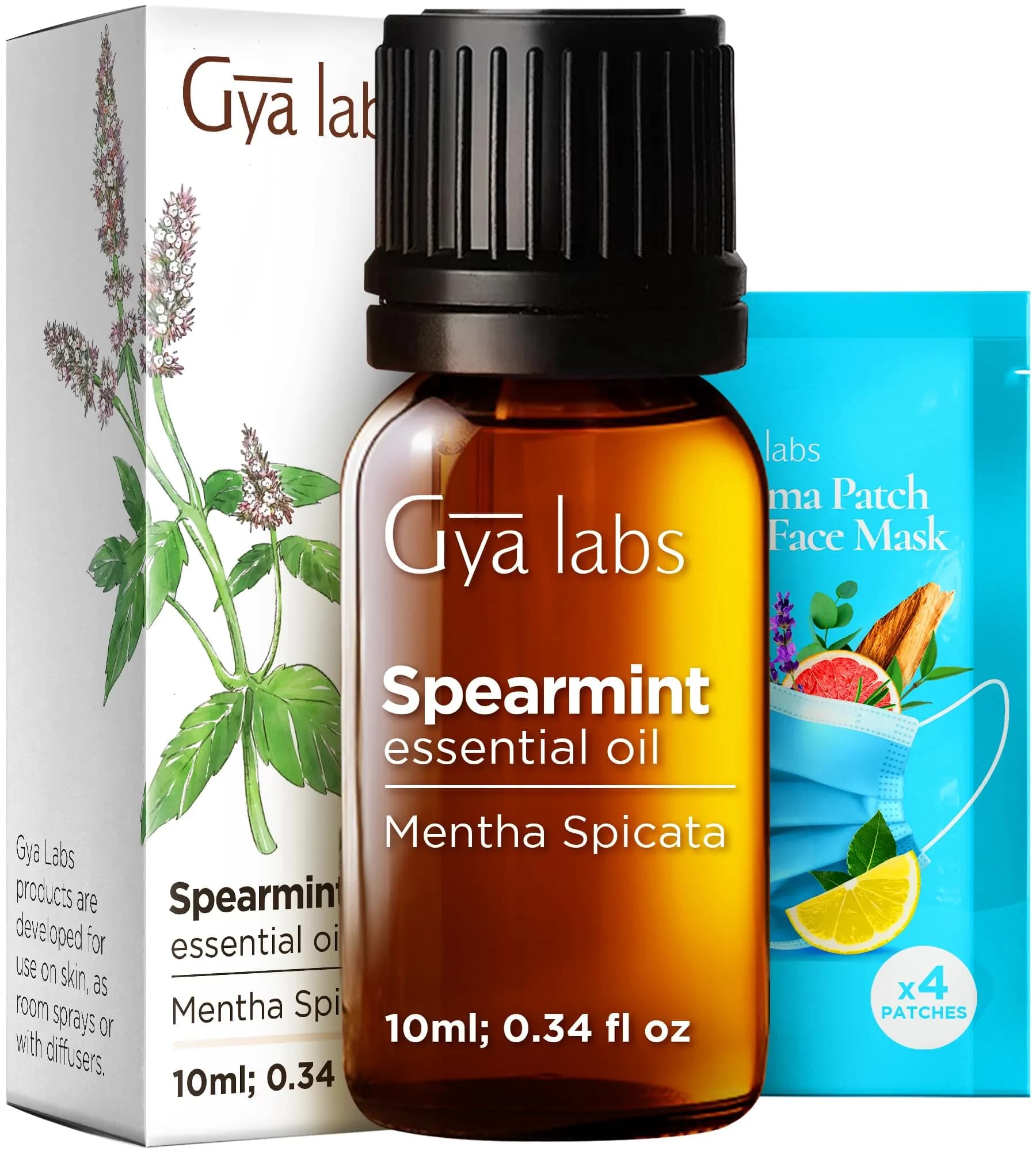 Gya Labs Spearmint Essential Oil 10ml (0.34 Fl Oz) | Refreshing Scent for Diffusers & Candle Making