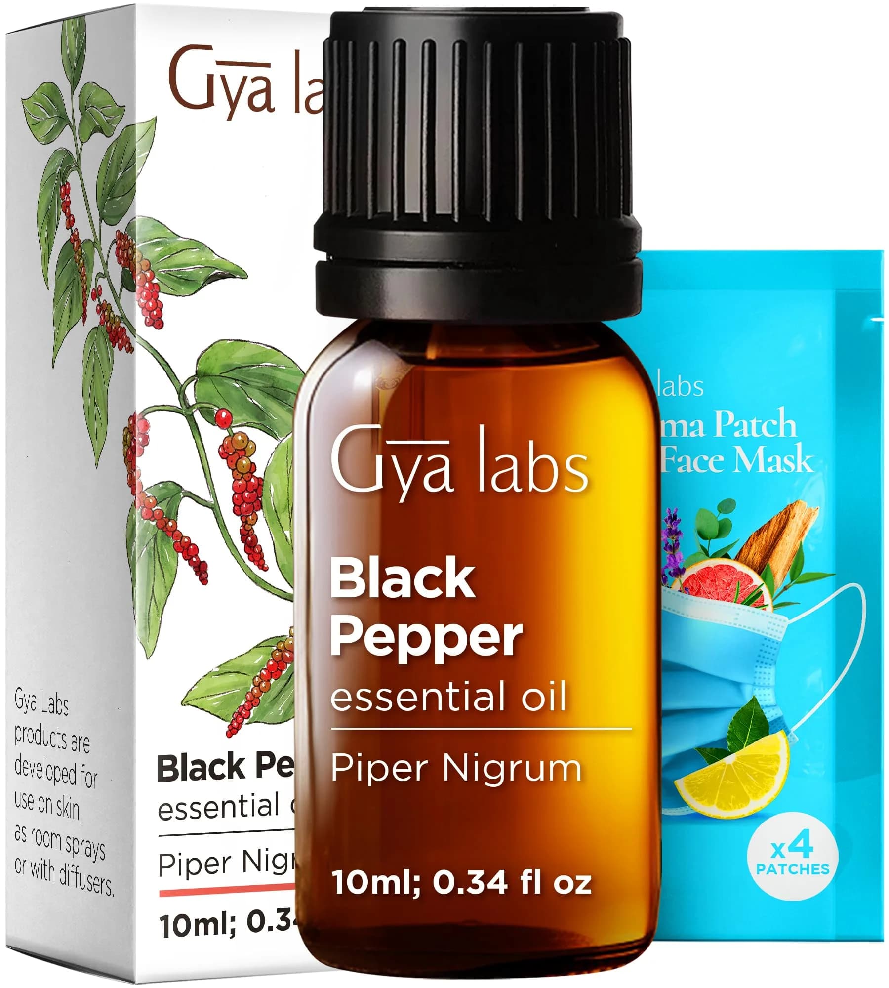 Gya Labs Black Pepper Essential Oil 10ml (0.34 Fl Oz) | Warming Aroma for Candle Making & Aromatherapy