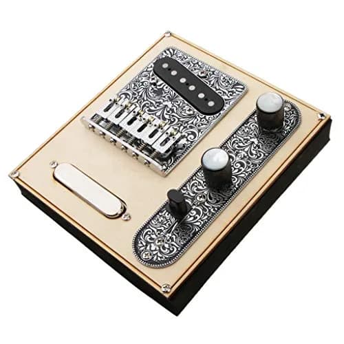 Alnicov 6 Strings Saddle Bridge Plate, 3 Way Switch Control Plate, Neck Pickup Set for Fender Telecaster Electric Guitars Replacement Parts (Black) | Guitar Hardware Kit thumbnail 7