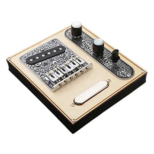 Alnicov 6 Strings Saddle Bridge Plate, 3 Way Switch Control Plate, Neck Pickup Set for Fender Telecaster Electric Guitars Replacement Parts (Black) | Guitar Hardware Kit thumbnail 9