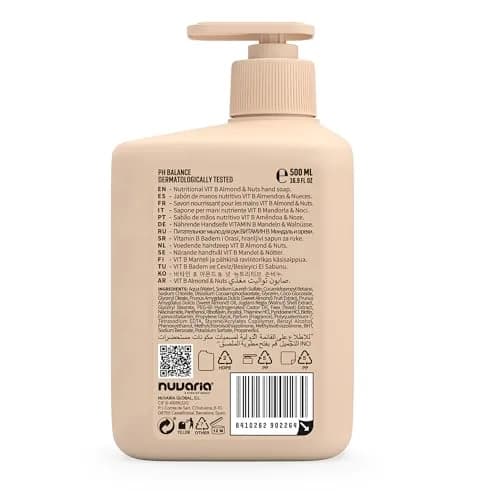 Dicora Urban Fit Nourishing Hand Soap Almond and Nuts 500ml (16.9 Fl Oz) | Gentle Moisturizing Hand Wash thumbnail 4