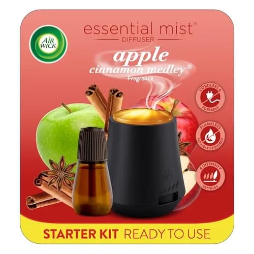 Air Wick Essential Mist Starter Kit, Apple Cinnamon | Modern Cordless Diffuser with Natural Essential Oils thumbnail 1