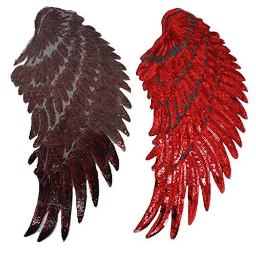 Kennedy Manufacturing Sequins Large Angel Wings Patches 13 in (33 cm) | Eye-Catching DIY Embellishments for Jackets & Jeans thumbnail 2