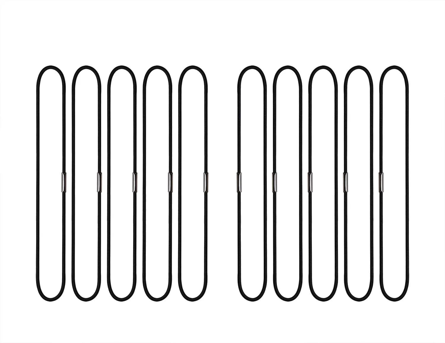 Mini Skater 10Pcs Black Notebook Elastic Bands | Durable Travel Journal Accessories - main product image