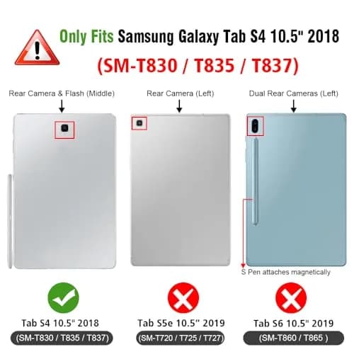 Fintie Slim Case for Samsung Galaxy Tab S4 10.5 Inch (2018) Black | S Pen Holder, Tri-Fold Stand, Auto Sleep/Wake thumbnail 2