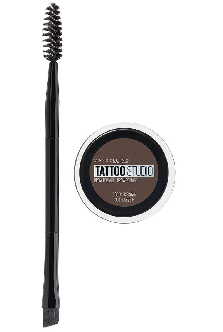 Maybelline TattooStudio Brow Pomade Deep Brown | Waterproof, Smudge-Proof, 24-Hour Wear — Deep Brown