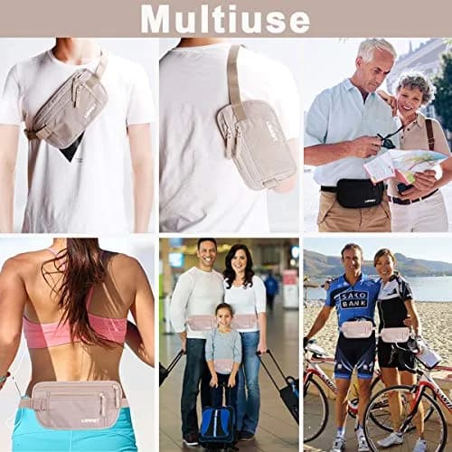 LANNEY Slim RFID Blocking Money Belt with Passport Holder & 2 RFID Sleeves | 27cm (10.6") x 14cm (5.5") thumbnail 7