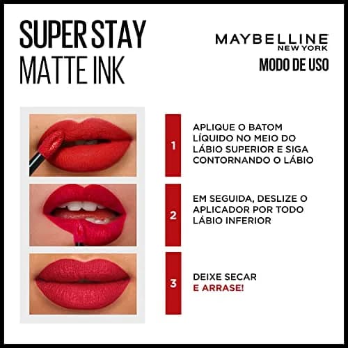 Maybelline Super Stay Matte Ink Liquid Lipstick, Founder Cranberry Red, 5ml (0.17 Fl Oz) | Long-Lasting Matte Color thumbnail 4