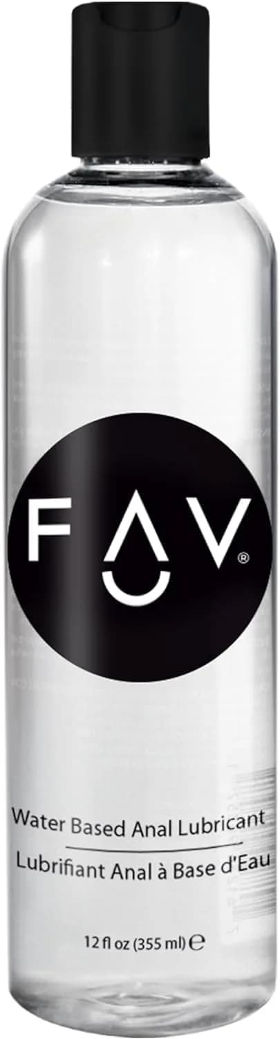 FAV Water Based Anal Lube 12 Fl Oz | Slippery & Rich for Men, Women, Couples — Clear
