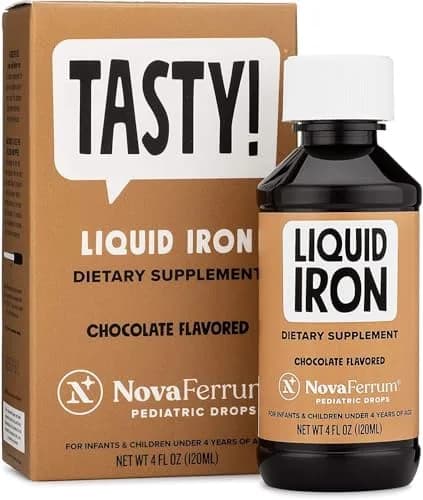 NovaFerrum Tasty Pediatric Drops Liquid Iron Supplement 120 Servings (4 Fl Oz / 118 ml) | Chocolate Flavored, Sugar & Gluten Free thumbnail 1