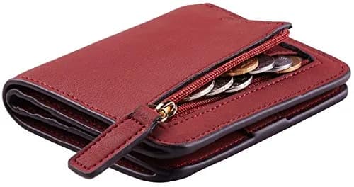Toughergun Women's Slim Leather Wallet with RFID Protection, Compact Bifold Mini Purse 10.7cm x 9.1cm (4.2" x 3.6") | Holds 6 Cards & ID thumbnail 1