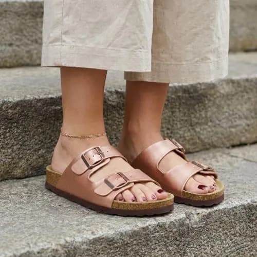 CUSHIONAIRE Lane Cork Slide Women's Sandals, Comfortable Slip-On Footwear, Gold (Rose) 6.5 thumbnail 7