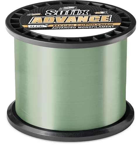 Sufix Advance Monofilament Fishing Line 14 lbs Test, 0.38 mm (0.015") Diameter, 330 Yards | Low Vis Green, Superior Abrasion Resistance thumbnail 1