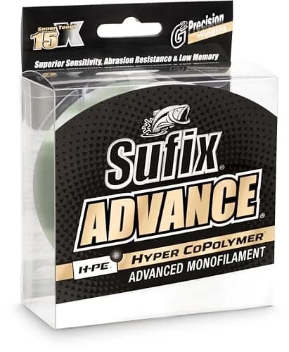 Sufix Advance Low Vis Green Monofilament Fishing Line 0.018" (20 lb Test, 330 Yards) | Superior Sensitivity & Abrasion Resistance thumbnail 2