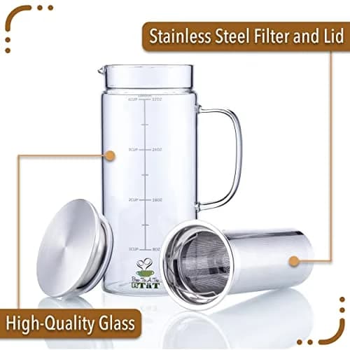 Brew To A Tea Cold Brew Coffee Maker, 32 oz | Airtight, Stainless Steel Mesh, Borosilicate Glass thumbnail 3