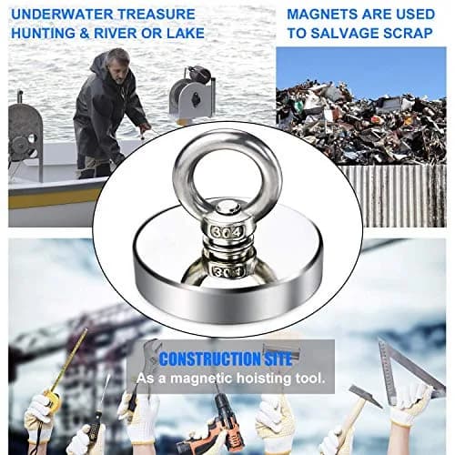 DIYMAG Fishing Magnet 90mm (3.55") 453kg (1000LBS) Pull Force with Countersunk Hole | Heavy Duty Neodymium Retrieval Magnet thumbnail 6