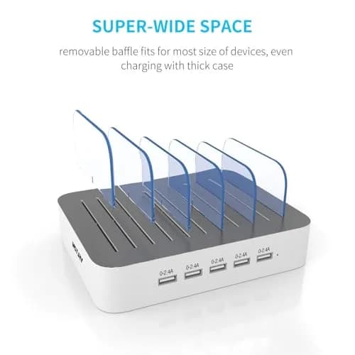MSTJRY 5-Port USB-A Charging Station with 7 Cables | Charges 5 Devices Simultaneously, Organizes Cables thumbnail 5