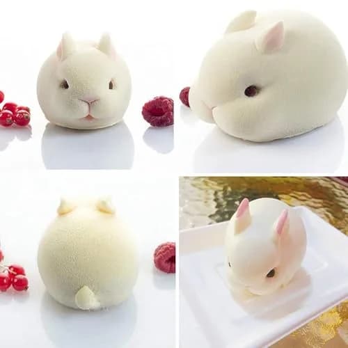 OCPO Kitchen 3D Easter Bunny Silicone Mold, 6 Cavities | Non-Stick Mousse Cake Baking thumbnail 2