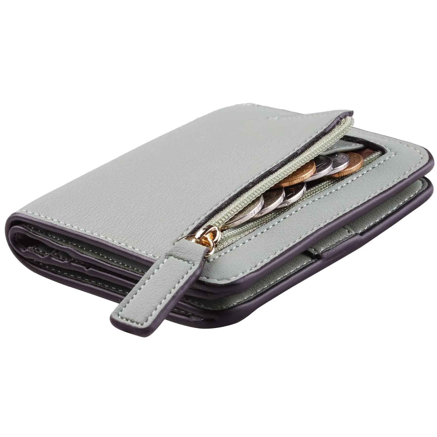 Toughergun ReNapa Green Blooming Slim Leather Bifold Wallet with RFID Protection