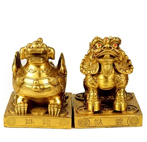 xiulin Feng Shui Bronze Pixiu Pair with Five Emperors Coins | Traditional Decorative Accents thumbnail 2