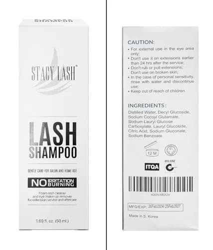 STACY LASH Eyelash Extension Shampoo + Brush 50ml (1.69 fl.oz) | Gentle Foaming Cleanser for Makeup Removal & Lash Aftercare thumbnail 8
