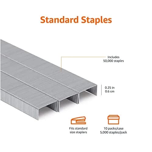 Amazon Basics Standard Stapler Staples 1/4" Length 50000 Count | Value Pack Staples for Office Use thumbnail 2
