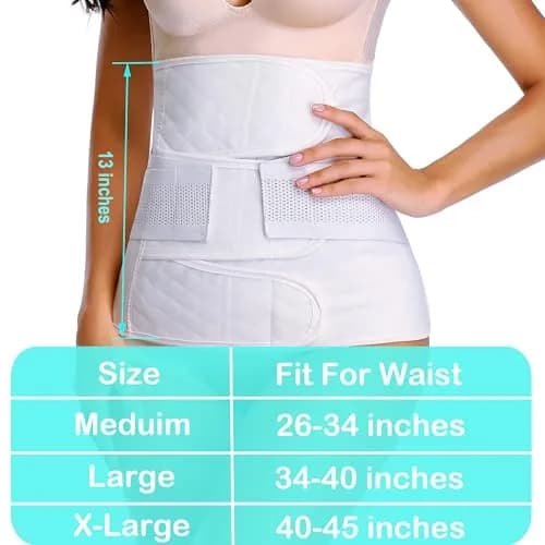 PAZ WEAN Post C-Section Recovery Belly Band Large (20cm L x 5cm W x 0.1cm H) | Medical Grade Compression for Postpartum Support thumbnail 2