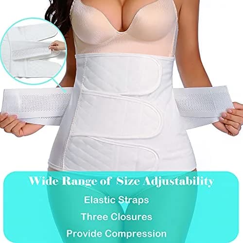 PAZ WEAN Post Surgery Abdominal Binder Medium | Breathable Cotton Postpartum Belly Wrap for C Section Recovery thumbnail 4