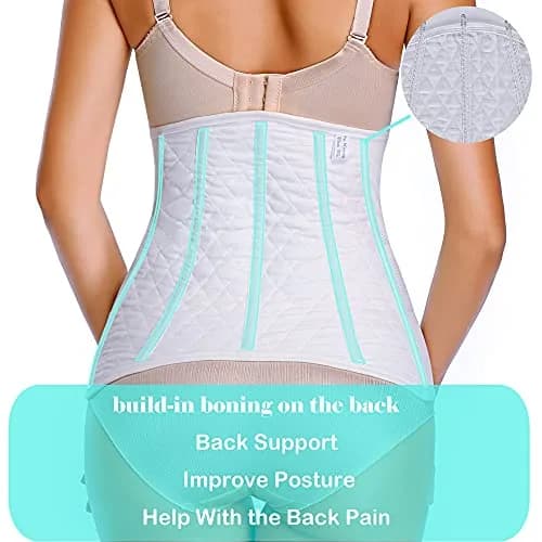 PAZ WEAN Post Surgery Abdominal Binder Medium | Breathable Cotton Postpartum Belly Wrap for C Section Recovery thumbnail 6