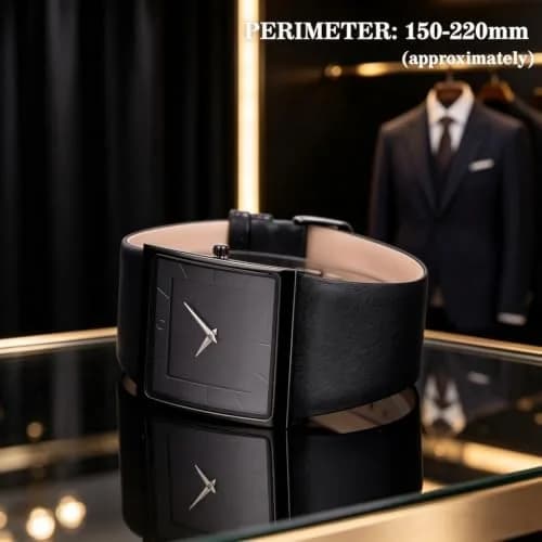 SIBOSUN Minimalist Square Men's Watch Black Dial 41mm Case | Classic Business Style Quartz Analog thumbnail 7