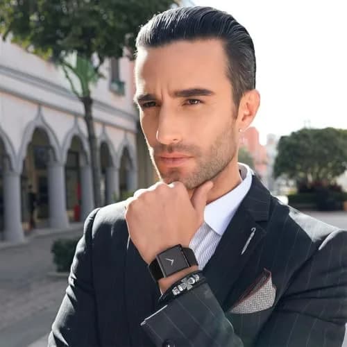 SIBOSUN Minimalist Square Men's Watch Black Dial 41mm Case | Classic Business Style Quartz Analog thumbnail 2