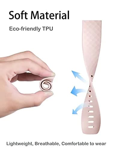 Hamile Waterproof Silicone Watch Band for Fitbit Charge 4/3/3 SE | Sport & Fitness Wristband (Small, Pink Sand) thumbnail 3