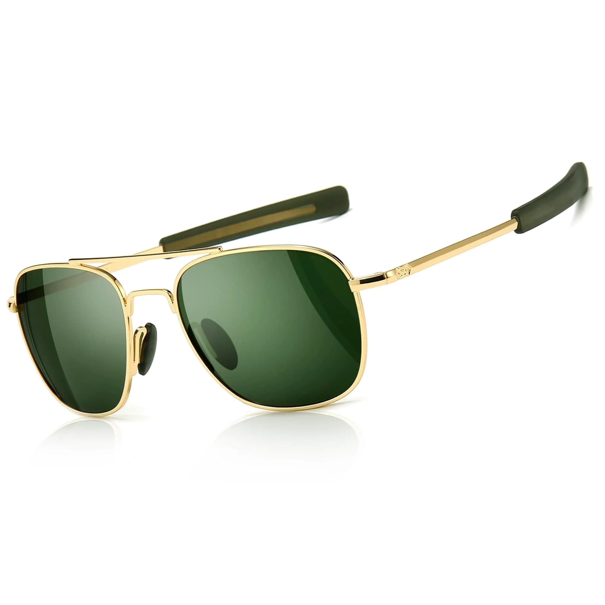 SUNGAIT Men's Military Style Polarized Pilot Aviator Sunglasses with Bayonet Temples | HD Polarized UV Protection - main product image