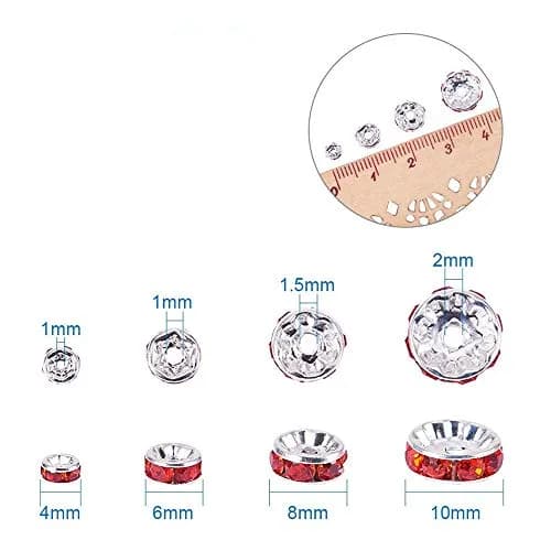 Allb 100pcs 8mm Silver Plated Crystal Rondelle Spacer Beads | Jewelry Making Craft Beads thumbnail 3