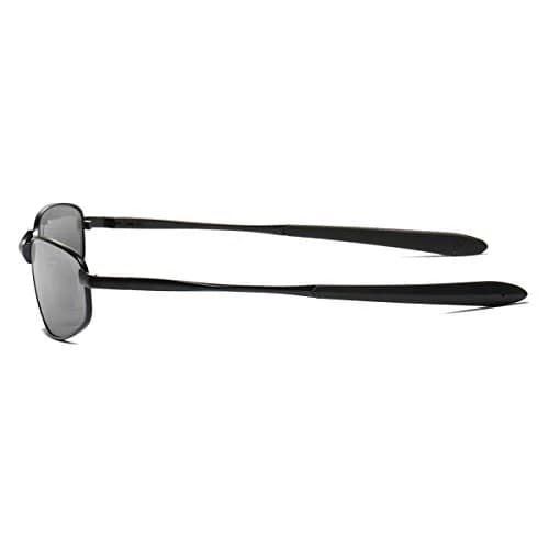 ZHILE Polarized Sunglasses Rectangular Wrap Metal Frame UV400 Protection (Silver mirrored, 53) | Impact-Resistant, UV400, Wraparound thumbnail 4