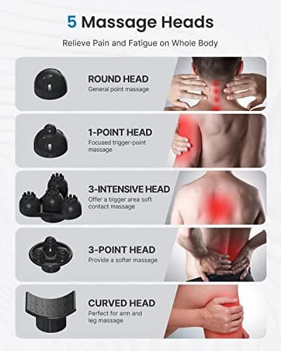 RENPHO Rechargeable Handheld Back Massager with 5 Speeds & 5 Modes | Deep Tissue Percussion, Cordless, 140 Min Runtime thumbnail 4