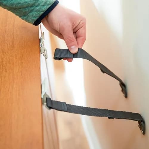 Safety 1st TV & Furniture Safety Straps, Black, 2‑Pack, Screws Included | 53" Long, Multi-Configuration thumbnail 8