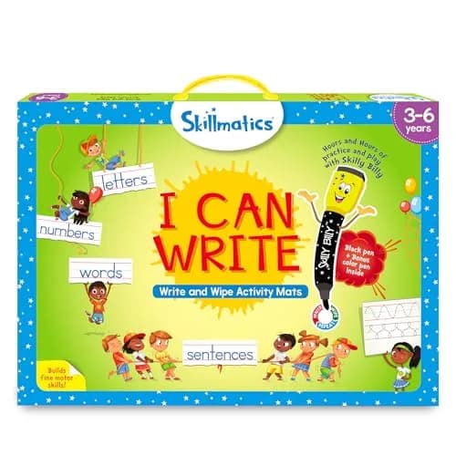 Skillmatics I Can Write Activity Book for Kids Ages 3-6 | Reusable Write and Wipe Mats with 14 Activities thumbnail 1