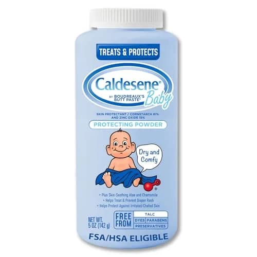 Caldesene Baby Powder with Zinc Oxide, Cornstarch, 5 Oz | Talc-Free, Diaper Rash Relief thumbnail 1