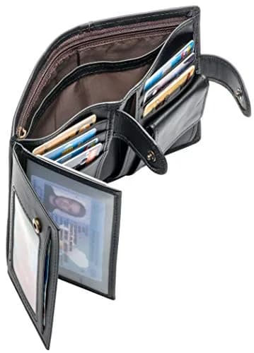POKOFO Genuine Leather RFID Blocking Trifold Wallet for Men | 14 Card Slots, Black thumbnail 6