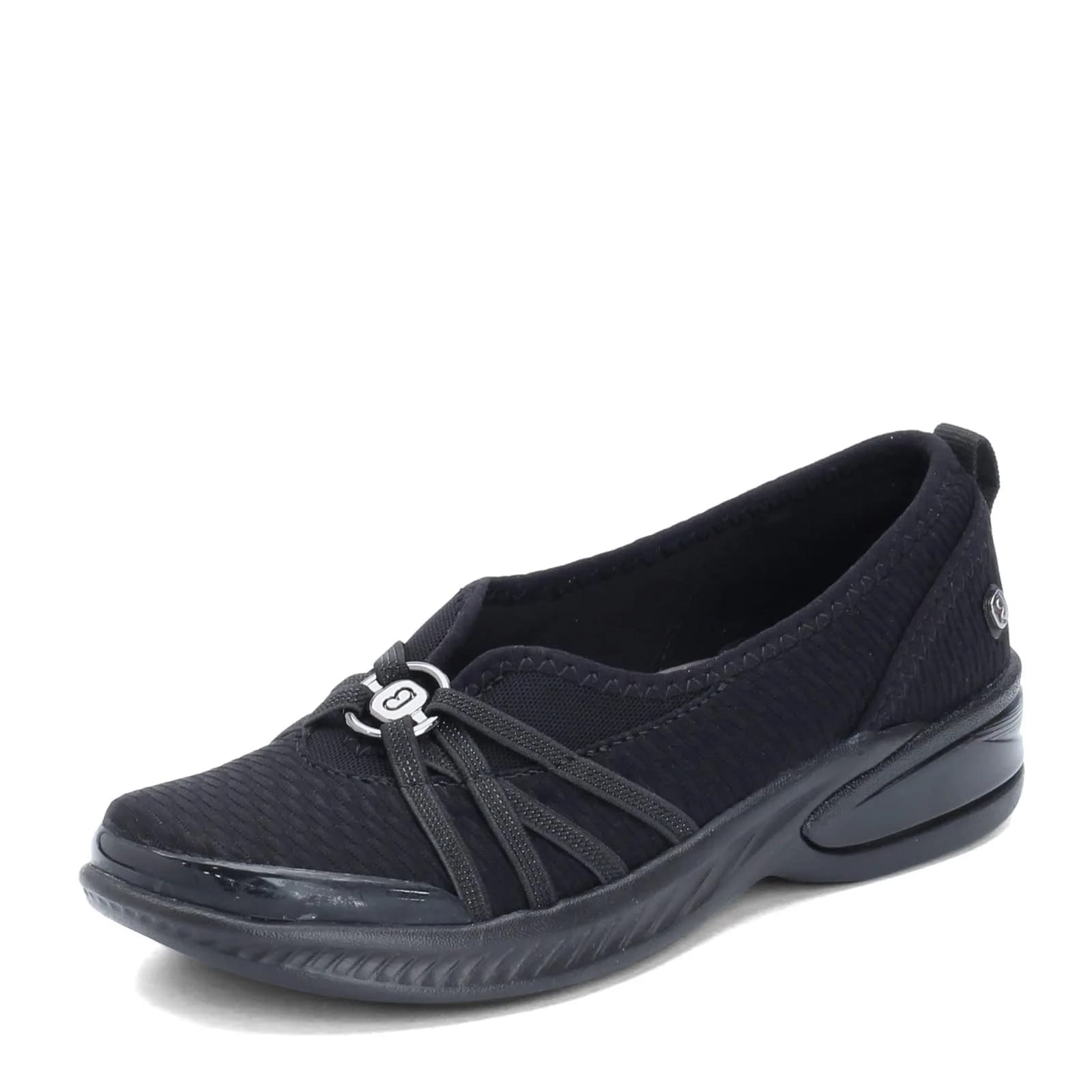 BZees Niche Skimmers Ballet Flat, Black Mesh, US 8.5 Wide | Lightweight Comfort for Women