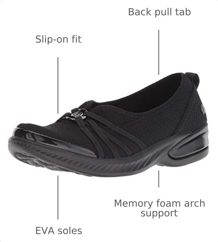 BZees Niche Skimmers Ballet Flat, Black Mesh, US 8.5 Wide | Lightweight Comfort for Women thumbnail 4