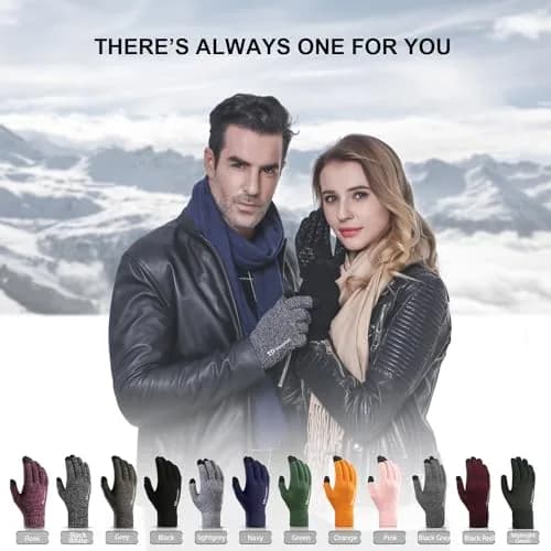 TRENDOUX Winter Gloves for Men Women - Upgraded Touch Screen Cold Weather Thermal Knit Glove (Large, Black White) | Warm & Stretchy for Driving & Running thumbnail 5