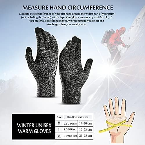 TRENDOUX Knit Touch Screen Gloves for Men & Women | Medium (17-20cm Palm) | Black White thumbnail 4