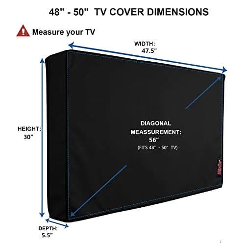 iBirdie Outdoor TV Cover for 48 to 50 inch TVs | Waterproof & Weatherproof 600D Oxford Fabric thumbnail 2
