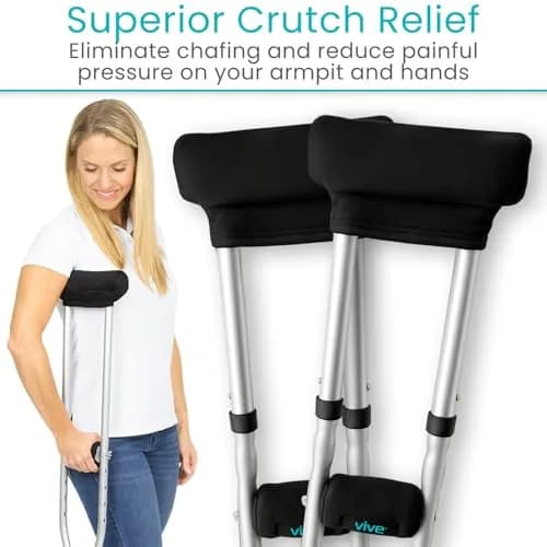 Vive Crutch Pads & Hand Grips - Comfortable, Breathable | High-Density Foam & Moisture-Wicking thumbnail 3