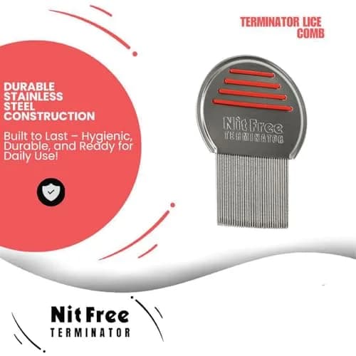 Nit Free Terminator Head Lice Comb - (Color May Vary) Pack of 3 | Stainless Steel, Kid-Friendly, Sterilizable thumbnail 4