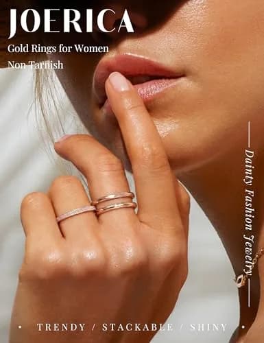 JOERICA 3Pcs 2mm Stainless Steel Women's Stackable Eternity Ring Set 4-9 | Elegant Wedding & Engagement Bands thumbnail 2