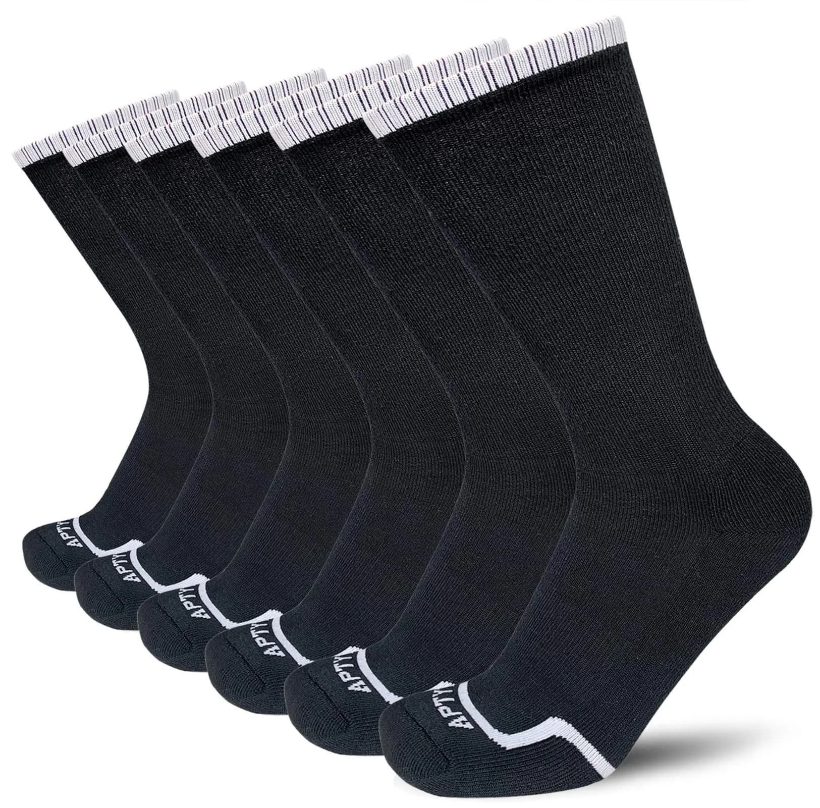 APTYID Men's Moisture Wicking Cushioned Crew Work Boot Socks Size 9-12 | Impact-Absorbing, Odor-Resistant, Durable (en_US)